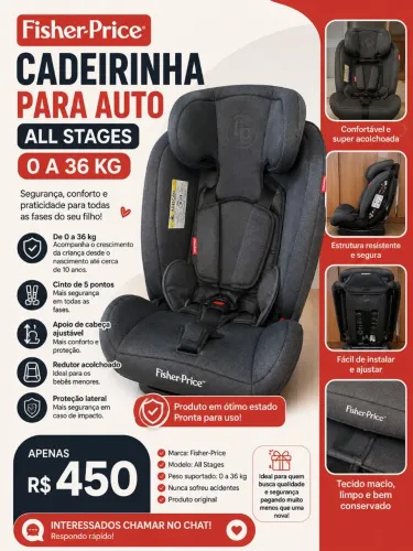 Cadeirinha para carro 0 a 36kg