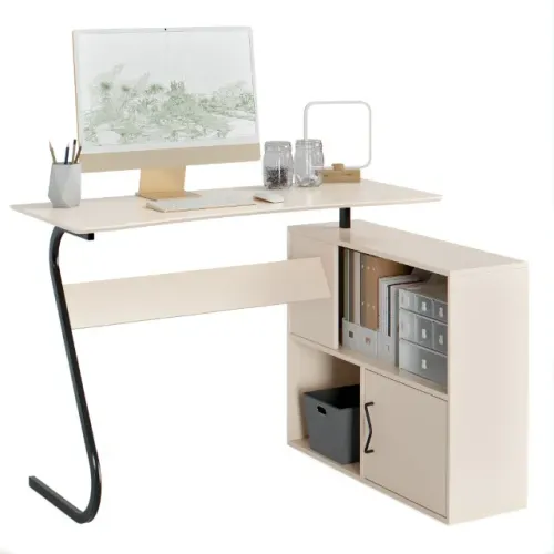 Escrivaninha em L de canto Taurus vintage mesa de computador lançamento = Frete grátis!