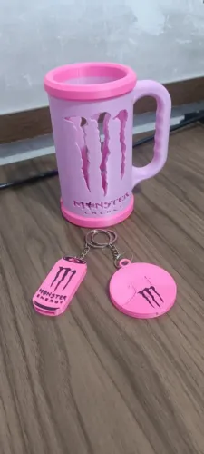 Caneca Monster Rosa com Borda Rosa marca texto
