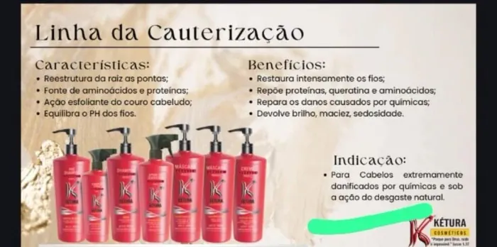 Produtos profissionais da ketura