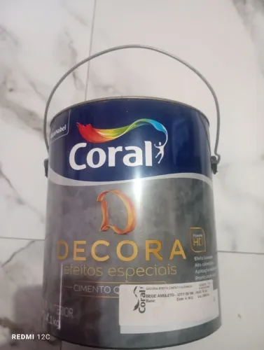 Massa pra efeito decorativo cimento queimado da marca coral interior e exterior, galão kg