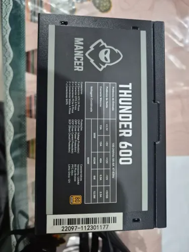 FONTE ALIMENTAÇÃO MANCER THUNDER 600 80PLUS BRONZE 