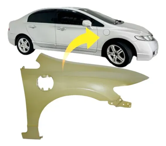 Paralama New Civic 2007 2008 2009 2010 2011 Flex Com Furo Ld