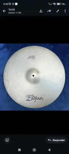 Prato de Bateria liga B20 - Zildjan Avedis / Ping Ride