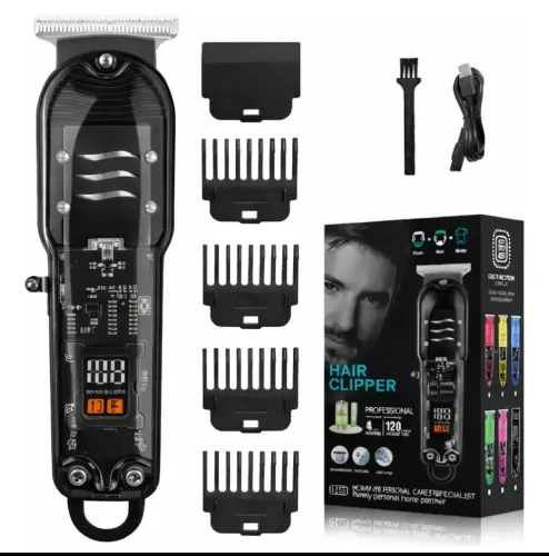 Máquina de Cortar Cabelo/Barba Profissional Transparente