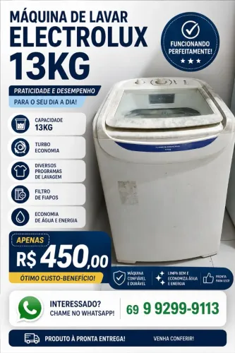Electrolux 13kg funcionando perfeitamente