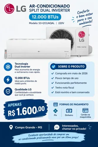 Ar condicionado LG 12.000 btus