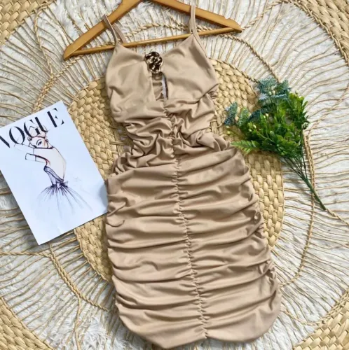 Vestido canelado duplo - $30,00 dinheiro ou pix