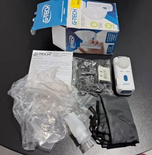 Inalador e Nebulizador de Rede Vibratória G-Tech Nebmesh2 (Produtos Lacrados, Caixa aberta