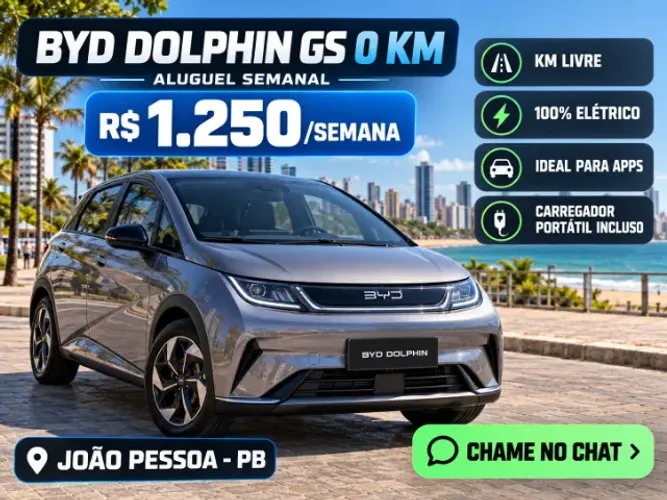 Alugo BYD Dolphin GS 0 KM - 100% Elétrico | Ideal para Uber e 99 | KM Livre