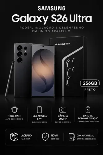 Galaxy S26 Ultra 5G 256GB Preto Lacrado com Nota Fiscal