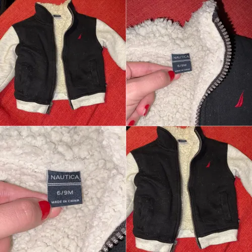 Casaco Infantil Nautica 6/9M Original - Preto com Forro Peluciado