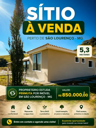 Sítio a venda perto de São Lourenço MG