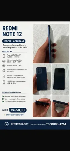 Celular Redmi note 12 128 GB azul