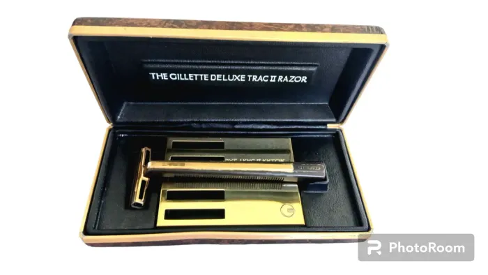 Aparelho de barbear Gillette de luxe trac ll Razor no estojo original