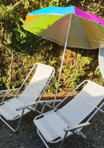 Cadeira de praia mais guardasol