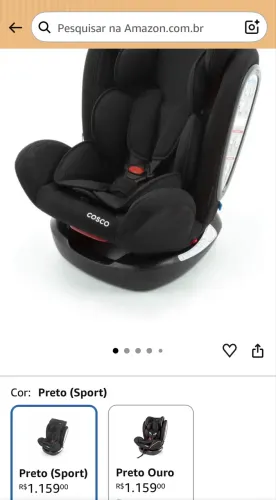Cadeirinha de Bebê para carro, Cosco Unique Reclinável 0 a 36kg