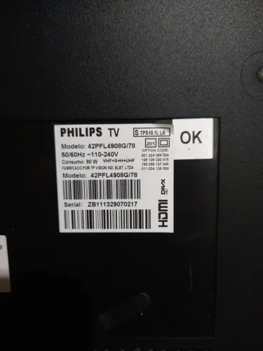 Sucata de tv Philips 42PFL4908G/78 p/ peças ou conserto.