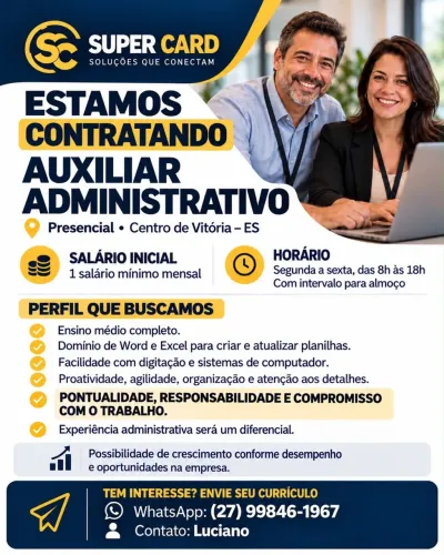 AUXILIAR ADMINISTRATIVO | CENTRO DE VITÓRIA