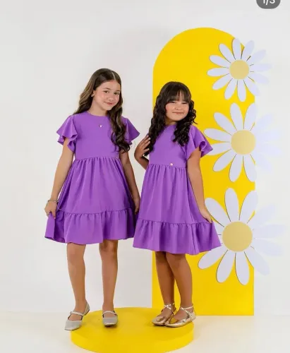 Vestido crepe para meninas