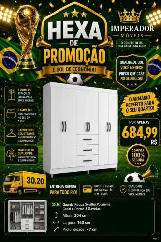 Guarda Roupa Sevilha Poquema