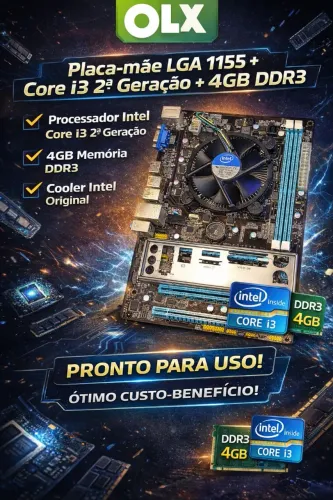 Placa-mãe LGA 1155 + Core i3 2? geração + 4GB DDR3