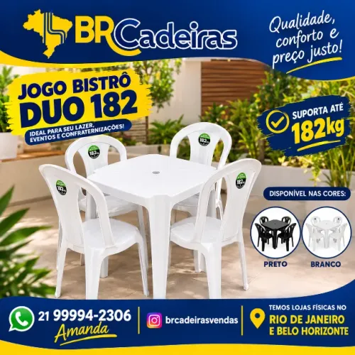 JOGO DE MESA C/ CADEIRAS 182KG DUO