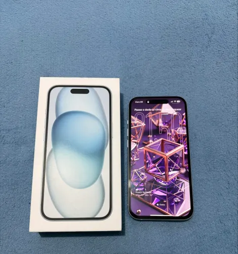 iPhone 15 Apple Blue 128GB - 96% Bateria - Na Garantia Apple até Dezembro de 2026