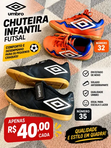 Chuteira futsal infantil Umbro