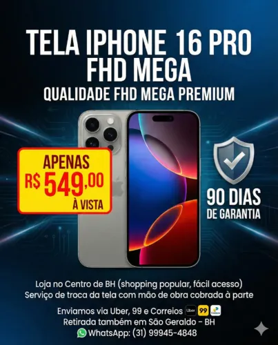 Tela incell iPhone 16 PRO -Barato