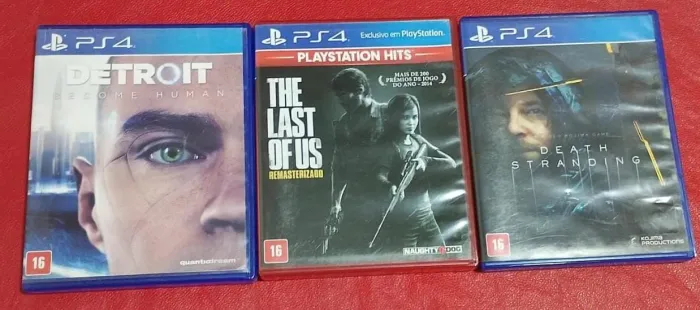 Kit 3 Jogos Originais PS4 - The Last of Us, Detroit e Death Stranding