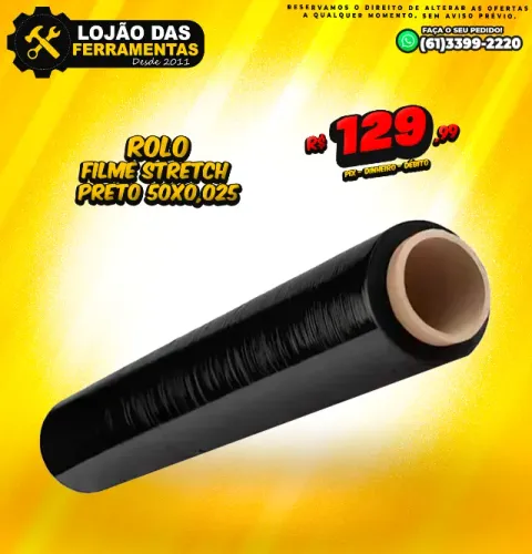 Filme Stretch Preto 50x0,025