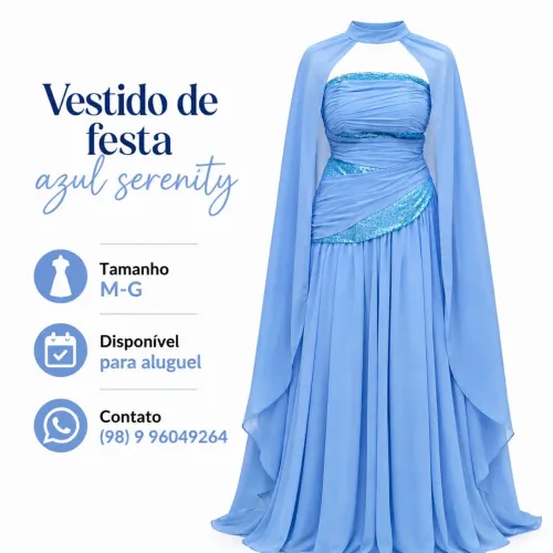 Vestido de festa Azul serenity 