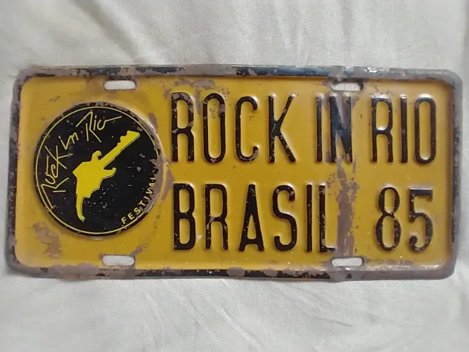 Placa decorativa Rock in Rio 1985 original
