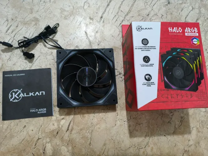 Fan Kalkan Halo ARGB Reverse 120mm PWM - Novo! 1 unidade