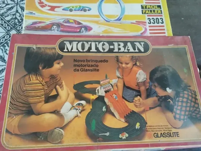 Moto Ban + Trol Faller brinquedos Glasslite 70`s