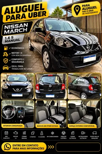ALUGUEL DE NISSAN MARCH 1.6 - MANUAL