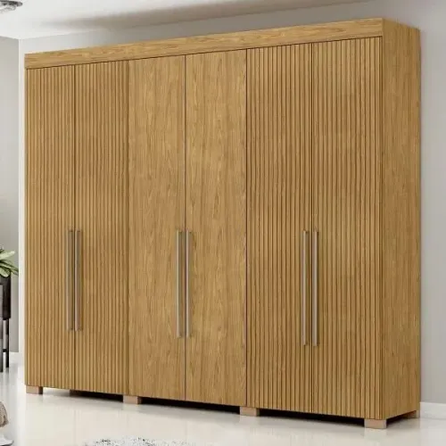 Guarda Roupa Casal 6 Portas Com 2,30 Largura  Marrocos Ripado Pronta Entrega 