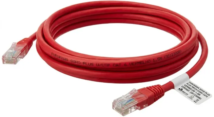 CABO DE REDE PATCH CORD FURUKAWA SOHO PLUS CAT6 VERMELHO 1,5M (35123008)