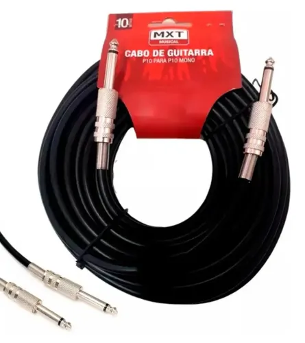Cabo MXT P10 Para  P10 Mono Emborrachado  10 Metros - Novo