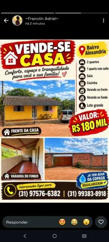 Vendo casa bairro Alexandria
