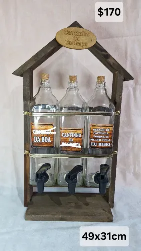 Porta bebidas com 3 garrafas