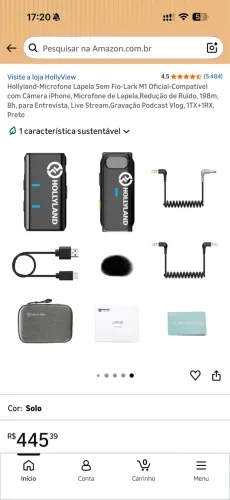 Microfone Hollyland M2 lark