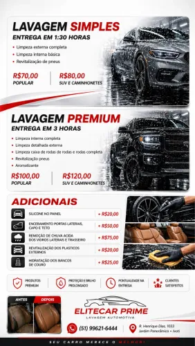 LAVAGEM AUTOMOTIVA E HIGIENIZAÇÃO DE ESTOFADOS