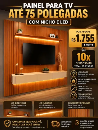 Painel para tv 75 polegadas