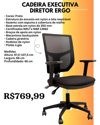 Cadeira executiva Diretor (Pague na entrega)