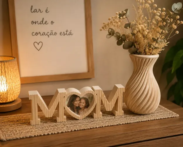 Placa MOM + Vaso Decorativo - Impressos em 3D