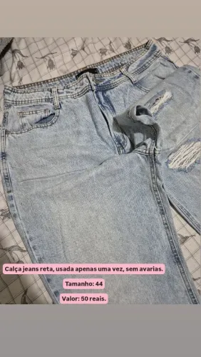 Vendo calças jeans, novas, tamanho 44, da riachuelo.