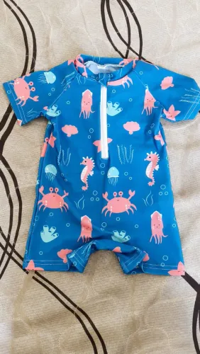 Macacão de piscina bebê menino, 3 a 6 meses