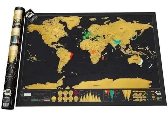 Mapa Mundi De Raspar Viagem Raspadinha Scratch Map 80x60cm